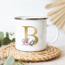 Floral Enamel Mugs: Vintage Design by Axyaa - Perfect for Coffee, Tea, and Desserts