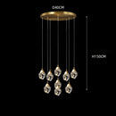 Axyaa Crystal Chandelier Stair Pendant Living Room Lighting