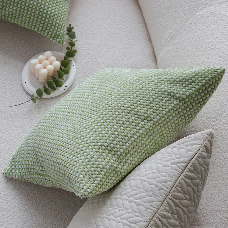 Axyaa Corduroy Square Pillowcase for Sofa Decor, Nordic Style Living Room Cushion Cover