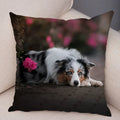 Axyaa Australian Shepherd Pillow Cover - Cute Dog Animal Cushion