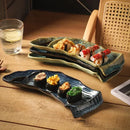 Axyaa 12-Inch Kiln Glaze Sushi Plate | Japanese Ceramic Tableware