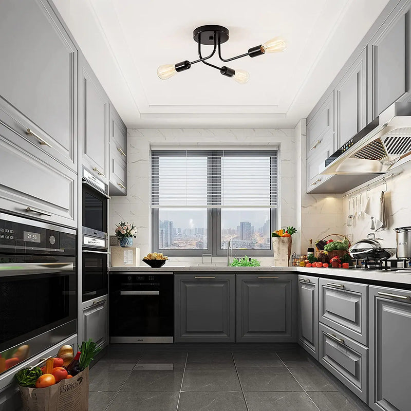 Axya Vintage Industrial Sputnik Ceiling Chandelier for Kitchen Island