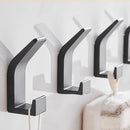 Axyaa Space Aluminum Double Hooks: Strong Adhesive, Waterproof, Bathroom & Coat Rack