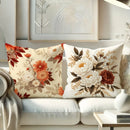 Axyaa Vintage Floral Velvet Pillow Covers - Peony & Daisy Design, Soft Fabric, Zip Closure