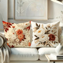 Axyaa Vintage Peony & Daisy Floral Velvet Throw Pillow Covers