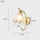 Axyaa Copper Flower Wall Lamp: French Retro Glass Bedroom Lighting