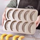 Axyaa 10-Hole Carbon Cake Baking Pan Non-Stick Muffin Mold Bakeware Tools