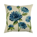 Axyaa Floral Print Linen Pillow Case for Home Decor - 45*45cm