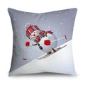 Axyaa Christmas Snowman Print Cushion Cover - 45X45CM