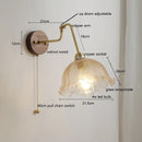 Axyaa Copper LED Wall Sconce, Amber Glass Ball, Adjustable Stair Light