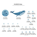 Axyaa Watercolor Whale Wall Decals | Ocean Medusa Animal Stickers | Under the Sea Nursery Decor