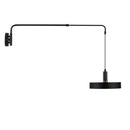 Axyaa Black Metal Wall Lamp: Bedroom Reading Light with Adjustable Long Arm