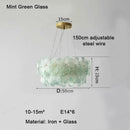 Axyaa Art Deco Glass LED Chandelier - Modern Ceiling Pendant Light for Home Decor