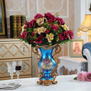 Axyaa European Resin Vase with Artificial Flower Figurines for Home & Office Decor