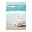Axyaa Seascape Canvas Painting: Beach Coconut Tree Wall Art Print for Living Room