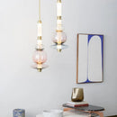 Axyaa Modern Stained Glass Chandelier Nordic LED Pendant Lamp for Living Room