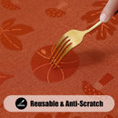 Axyaa Jacquard Leaf & Twig Polyester Tablecloth - Rectangle & Round Options