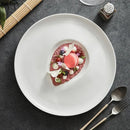 Axyaa White Comma Ceramic Dessert Plate for Molecular Cooking Display
