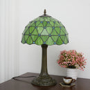 Axyaa Green Stained Glass Table Lamp 12 Inches for Home Office Decor