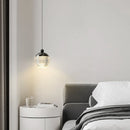 Axyaa Minimalist Luxury Black Gold LED Pendant Light for Bedroom & Living Room