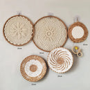 Axyaa Nordic Rattan Wall Basket Decor - Hanging Ornament and Crafted Wall Frame