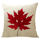 Axyaa Maple Leaf Print Linen Pillowcase for Home Decor and Sofa Comfort