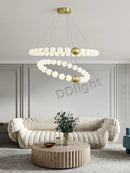 Axyaa Modern Copper LED Chandelier for Living Room, Bedroom, Dining, Kitchen Decor