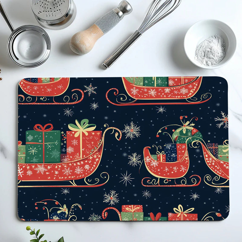 Axyaa Snowflakes Drying Mat: Absorbent Anti-Slip Placemat for Table Cup Drying Mats