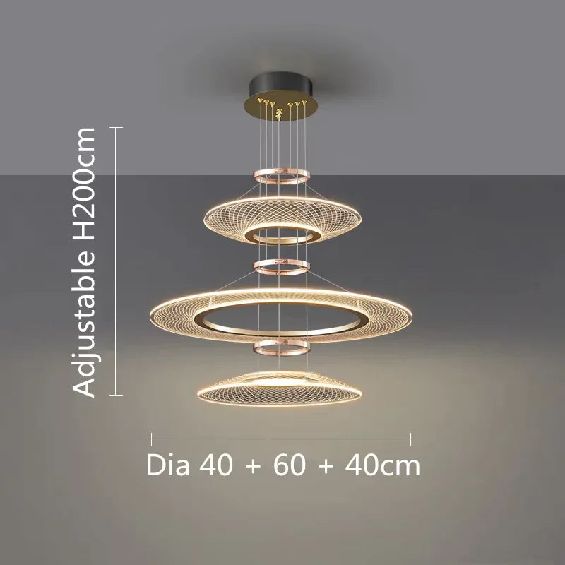 Axyaa Aluminum LED Pendant Lamp: Modern, Simple Design for Living & Dining Rooms