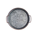 Axya Vintage Metal Dinner Plate Tray with Handle for Home & Garden Decor