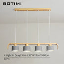 Axyaa Metal LED Pendant Lights with Wood Lampshade for Dining and Kitchen
