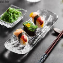 Axyaa Glass Sashimi Sushi Plates: Simple, Elegant Tableware for Serving Snacks and Desserts