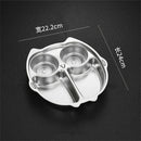Axyaa Stainless Steel Divided Serving Tray Dinner Plate Lunch Container