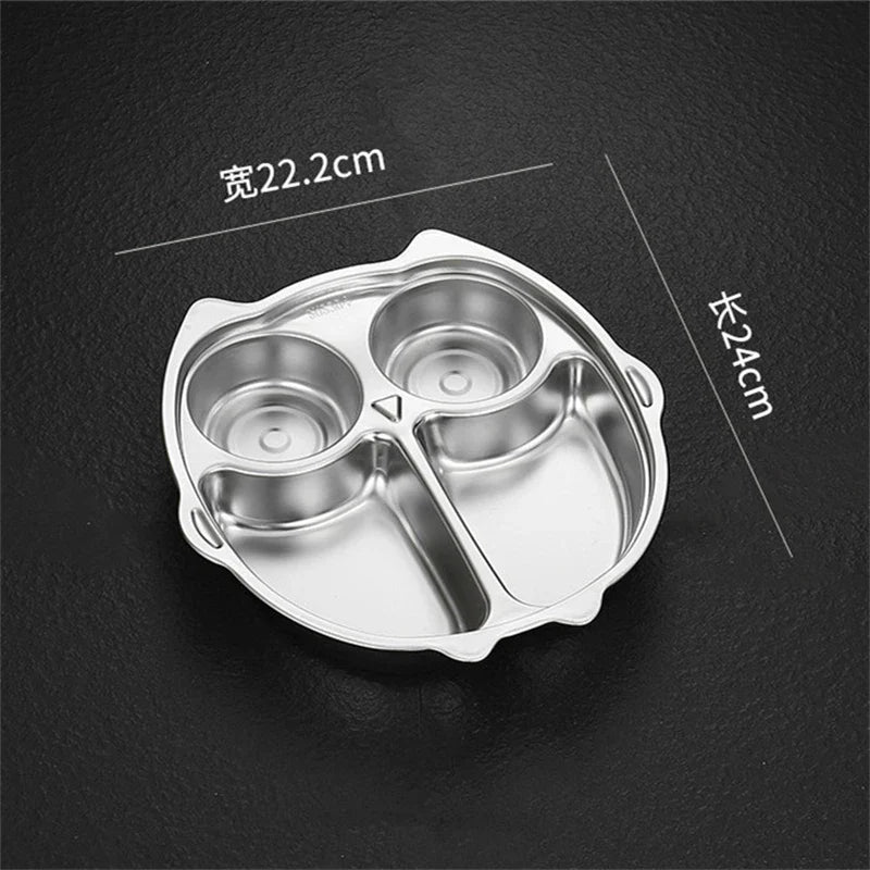Axyaa Stainless Steel Divided Serving Tray Dinner Plate Lunch Container