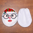 Axyaa Christmas Bathroom Set: Santa Claus Snowman Pattern Toilet Cover & Rug