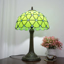 Axyaa Green Stained Glass Table Lamp 12 Inches for Home Office Decor