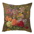 Axyaa Vintage Flowers & Birds Oil Painting Pillow Cover