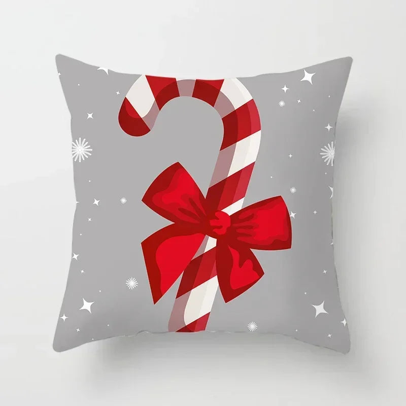 Axyaa Christmas Candy Print Pillow Cases for Festive Decor