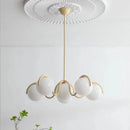 Axyaa French Cream Magic Bean Suspension Light Medieval Round Glass Lamp