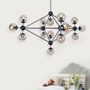 Axyaa Glass Ball Chandelier: Industrial Vintage Loft Lighting for Living Room, Kitchen, and Restaurant
