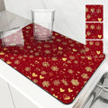 Axyaa Christmas Snow Kitchen Drying Mat - Absorbent & Antiskid Drain Pad