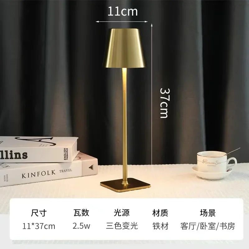 Axyaa Nordic LED Desk Lamp with USB Charging - Touch Control Night Light