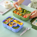 Kids Bento Lunch Box 4 Compartment Microwave Leakproof Lunchbox with Sauce Container by Axyaa