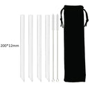 Axyaa Glass Straws Set for Bubble Tea Milk Smoothies Cocktails Bar Accessories