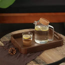 Axyaa Solid Wood Walnut Tea Tray Luxury Coffee Dessert Home Decor Storage Tray