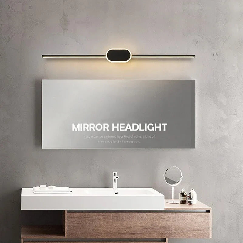 Axya Modern Luxury Bathroom LED Wall Lamp White Aluminum Mirror Light