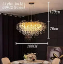 Axyaa Crystal Water Drop Branch Pendant Light Luxury Lamps for Living & Dining Room