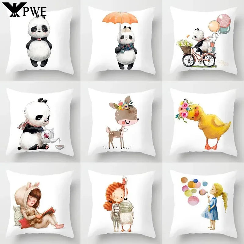 Cute Panda Cartoon Pillowcase for Home Decor and Comfort by Axyaa