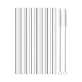 Axyaa Wide Glass Straw Set with Brush - 12mm High Borosilicate Bubble Tea Straw