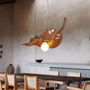 Axyaa Retro Leaf Wood Pendant Light for Commercial Decor, Bar, Restaurant, Hotel, Shop